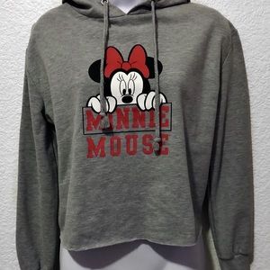 Disney Minnie Mouse cropped sweatshirt w/ hoodie